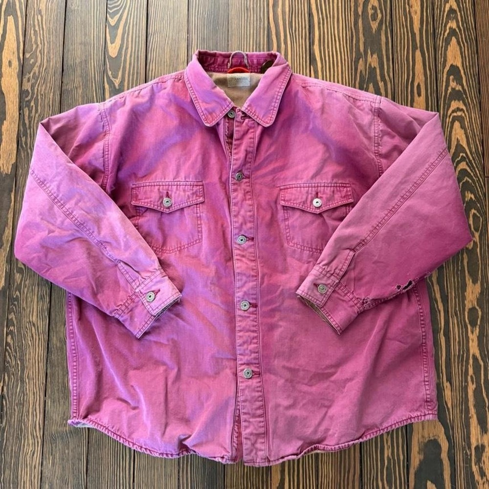 Vintage 90's St. John's Bay faded red/pink button down jacket 100% cotton